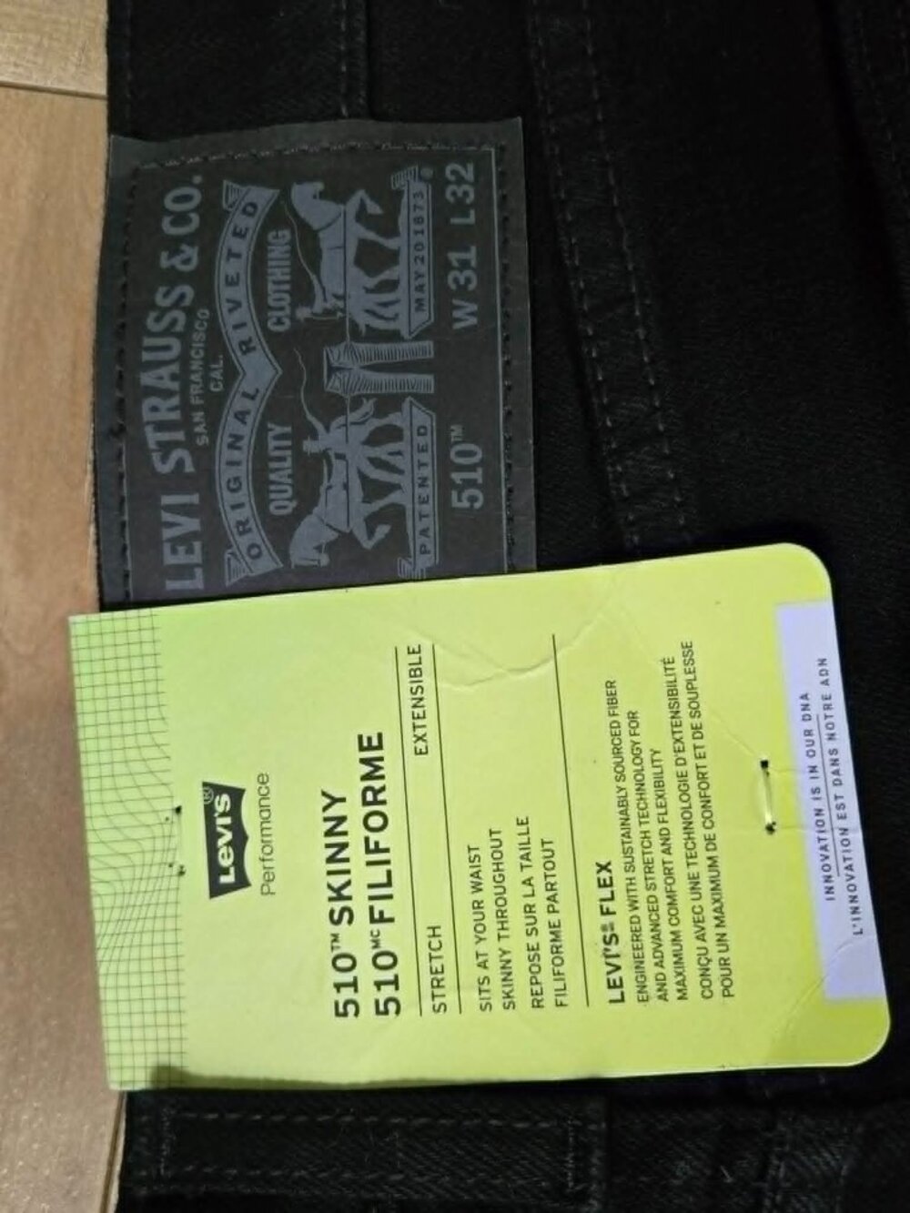 Levi’s 510 Skinny Fit Black Jeans BNWT 31x32 Flex Stretch - Picture 5 of 10